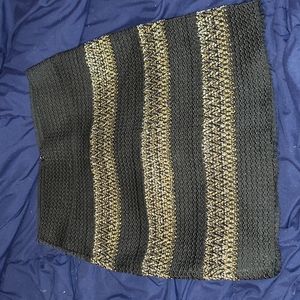 JOOMPY GOLD/BLACK SHORT STRETCHY PENCIL SKIRT